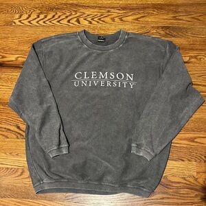 Clemson University Women’s Grey Ribbed Crewneck Sweatshirt